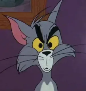 😮 Tom Cat Tom and Jerry cartoon, cat, angry, funny, meme telegram sticker