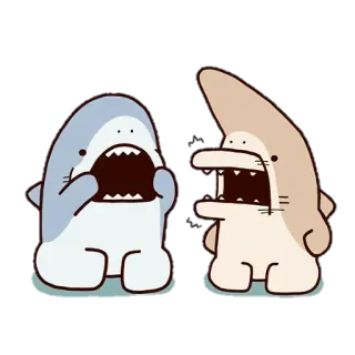 🙂 サメ, 漫画, 動物, かわいい, 面白い, イラスト telegram sticker
