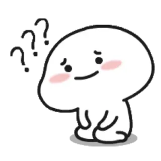 ☁ Cartoon, Niedlich, Ausdruck, Denken, Kawaii telegram sticker