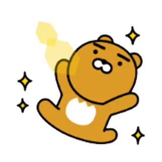 😛 Ryan медведь, милый, Kakao Friends, мультфильм, очаровательный whatsapp sticker