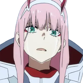 😭 Zero Two Darling in the Franxx anime, triste, piangere, Zero Two, Darling in the Franxx telegram sticker
