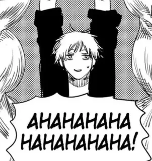 🤍 AHAHAHAHA HAHAHAHA! Anime, Manga, Ridere, Gioioso, Felice, Testo whatsapp sticker