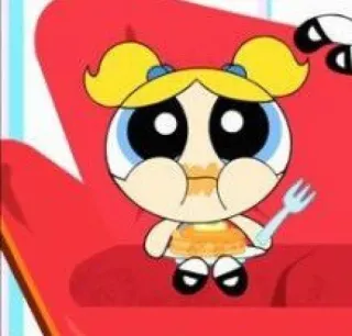🥞 Bubbles The Powerpuff Girls Desenho animado, Comida, Docinho, As Meninas Superpoderosas, Bolo telegram sticker