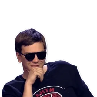 🤔 АНТИ homem, óculos de sol, camiseta, anti, russo telegram sticker
