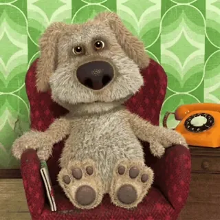 👊 Talking Ben Hund, Sessel, Cartoon, Talking Ben, Haustier, Telefon whatsapp sticker