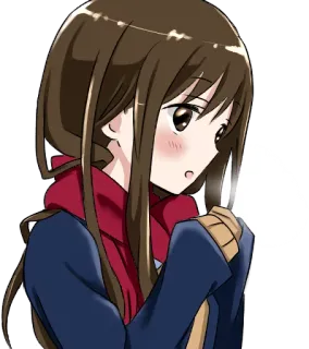 ❄ Anime, Fille, Mignon, Écharpe, Rougir, Dessin animé whatsapp sticker