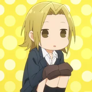 📚 Anime, Mangá, Personagem, Fofo, Chibi, Amarelo telegram sticker