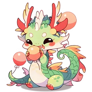 🤤 Drache, süß, Cartoon, kawaii, Aufkleber, Fantasy, Fabelwesen telegram sticker