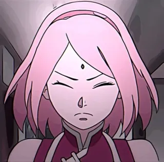😠 Sakura Naruto Anime, Sakura Haruno, Ninja, Różowe Włosy, Manga, Kreskówka, Kobieta telegram sticker
