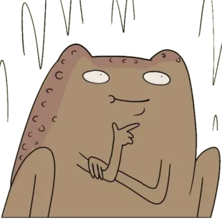 😂 pensare, rana, cartone animato, animale, meme telegram sticker