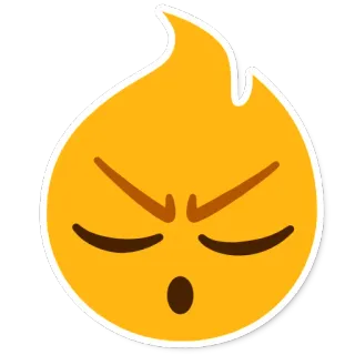 😖 fire, emoji, angry, annoyed, upset, cartoon, expression whatsapp sticker