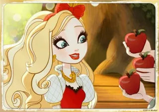 😊 Apple White Ever After High яблоко, блондинка, принцесса, мультфильм, сказка telegram sticker