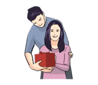 🎁 presente, casal, mulher, homem telegram sticker