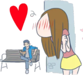 😍 desenho animado, amor, romance, menina, menino, banco telegram sticker