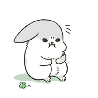 ✳️ kelinci, imut, stiker, binatang, kartun, lembut, abu-abu telegram sticker