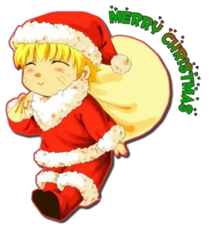 🎄 Naruto MERRY CHRISTMAS 나루토, 크리스마스, 애니메이션, 산타, 만화, 휴일 telegram sticker