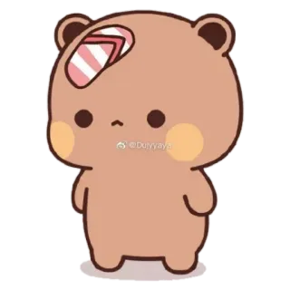😐 @Duiyyaya Orso, Cartone animato, Carino, Animale, Kawaii telegram sticker