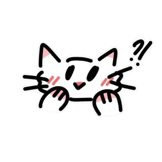 🤔 gatto, carino, adesivo, domanda, cartone animato, animale, kawaii telegram sticker