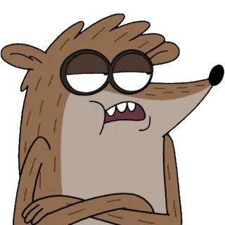 🙄 Rigby Regular Show cartone animato, animale, procione, disgusto, annoiato telegram sticker