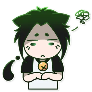 😞 Anime, Manga, Cartone animato, Triste, Frustrato, Personaggio, Emoji telegram sticker