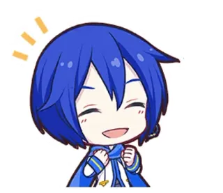 🎤 Kaito Anime, Vocaloid, Kaito, Chibi, Süß, Fanart telegram sticker