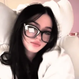🧺 @wallgif girl, glasses, brunette, aesthetic, video collage, woman telegram sticker