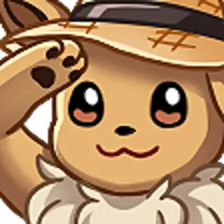 🫡 Eevee pokemon, animal, lindo, sombrero, Eevee telegram sticker