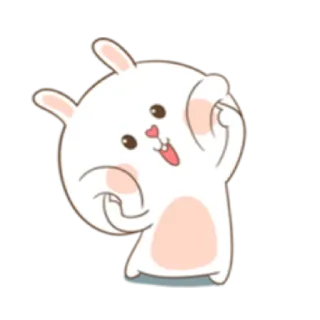 😊 cute, bunny, animal, cartoon, sticker whatsapp sticker