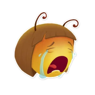 😭 悲しい, 泣く, 感情, ハチ, 漫画, ステッカー telegram sticker