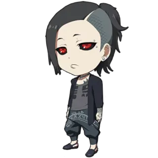😎 Uta Tokyo Ghoul 애니메이션, 만화, 도쿄 구울, 우타, SD캐릭터, 다크 분위기 telegram sticker