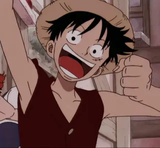 😃 Monkey D. Luffy One Piece Anime, One Piece, Monkey D. Luffy, Topi Jerami, Manga, Kartun telegram sticker