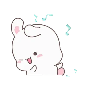 🕺 süß, Hase, Musik, tanzen, Cartoon, fröhlich telegram sticker
