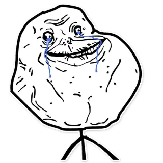 😭 meme, lonely, sad, forever alone telegram sticker