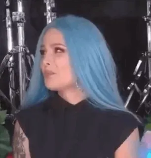 😐 Halsey นักร้อง, ผมสีฟ้า, ป๊อปสตาร์, คนดัง, นักดนตรี telegram sticker