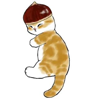 🌰 猫, 栗子, 动物, 可爱, 卡哇伊, 贴纸, 小猫, 橘色虎斑 telegram sticker