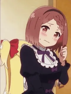 😅 Anime, Maid, Embarrassé, Mignon, Dessin animé, Illustration, Personnage telegram sticker