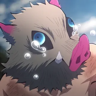 🔥 Inosuke Hashibira Demon Slayer Anime, Pleurs, Triste, Larmes, Demon Slayer, Inosuke telegram sticker