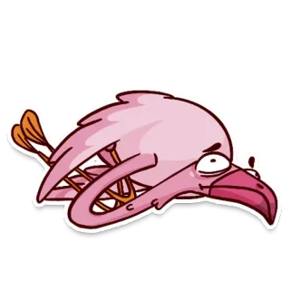 😭 flamingo, pássaro, rosa, desenho animado telegram sticker