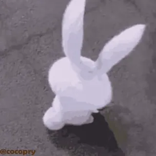 🥺 @cocopry rabbit, cute, animal, bunny, white telegram sticker