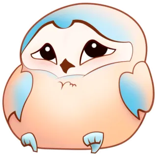 ☹️ sowa, uroczy, kreskówka, ptak, zwierzę, naklejka telegram sticker