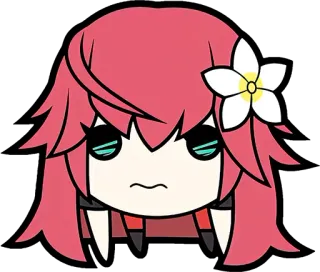 😖 Anime, Kwiat, Kreskówka, Naklejka, Słodkie telegram sticker