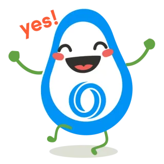 😄 yes! cute, cartoon, happy, kawaii telegram sticker