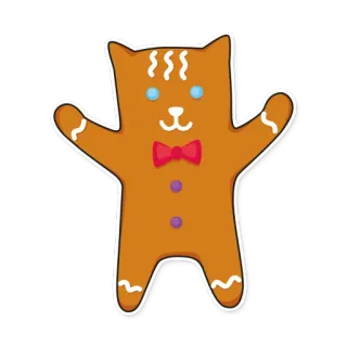 🎄 Lebkuchen, Katze, Keks, süß, Süßigkeit, Leckerli, Tier telegram sticker