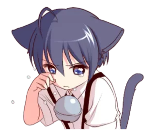 😢 anime, gatto, carino, kawaii telegram sticker