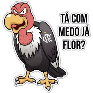 🦅 TÁ COM MEDO JÁ FLOR? vulture, cartoon, fear, flamengo, sports, soccer telegram sticker
