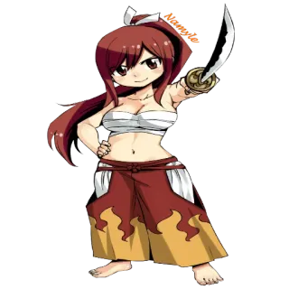 😀 Nammydei Anime, Kreskówka, Kobieta, Katana, Broń, Dziewczyna telegram sticker