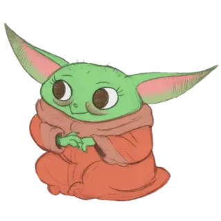 Bebé Yoda by @ProjectEva whatsapp stickers