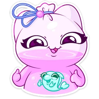 👍 sticker, dibujos animados, lindo, animal, pulgar arriba, kawaii whatsapp sticker
