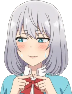 😅 anime, dziewczyna, słodkie, uśmiechnięta, kreskówka, ilustracja telegram sticker