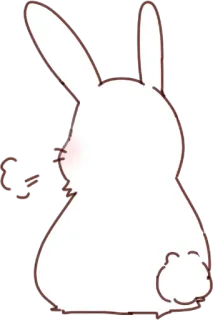 😢 conejo, conejito, animal, lindo, dibujos animados whatsapp sticker